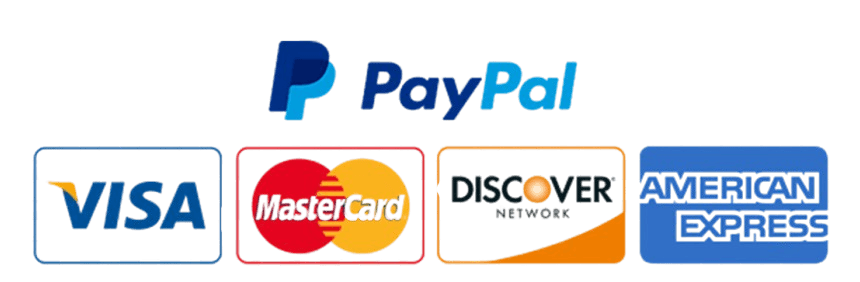 Accepted payments: PayPal, Visa, Mastercard, Discover, American Express